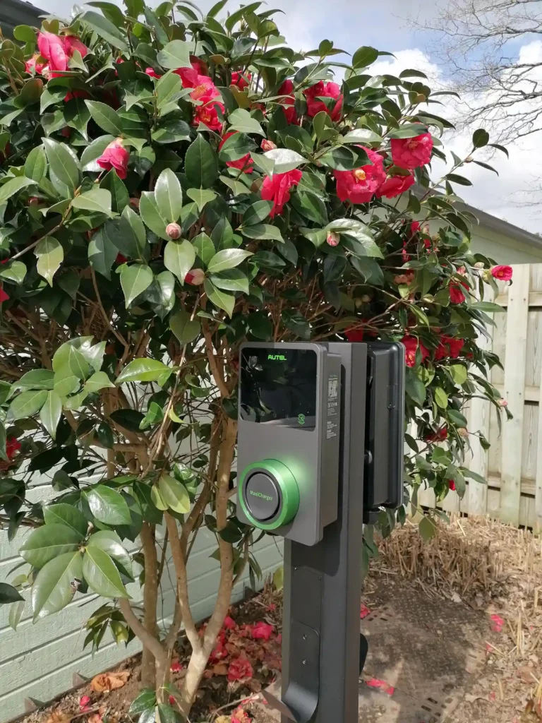 Electric recharging station at our 3-star campsite near Lorient.